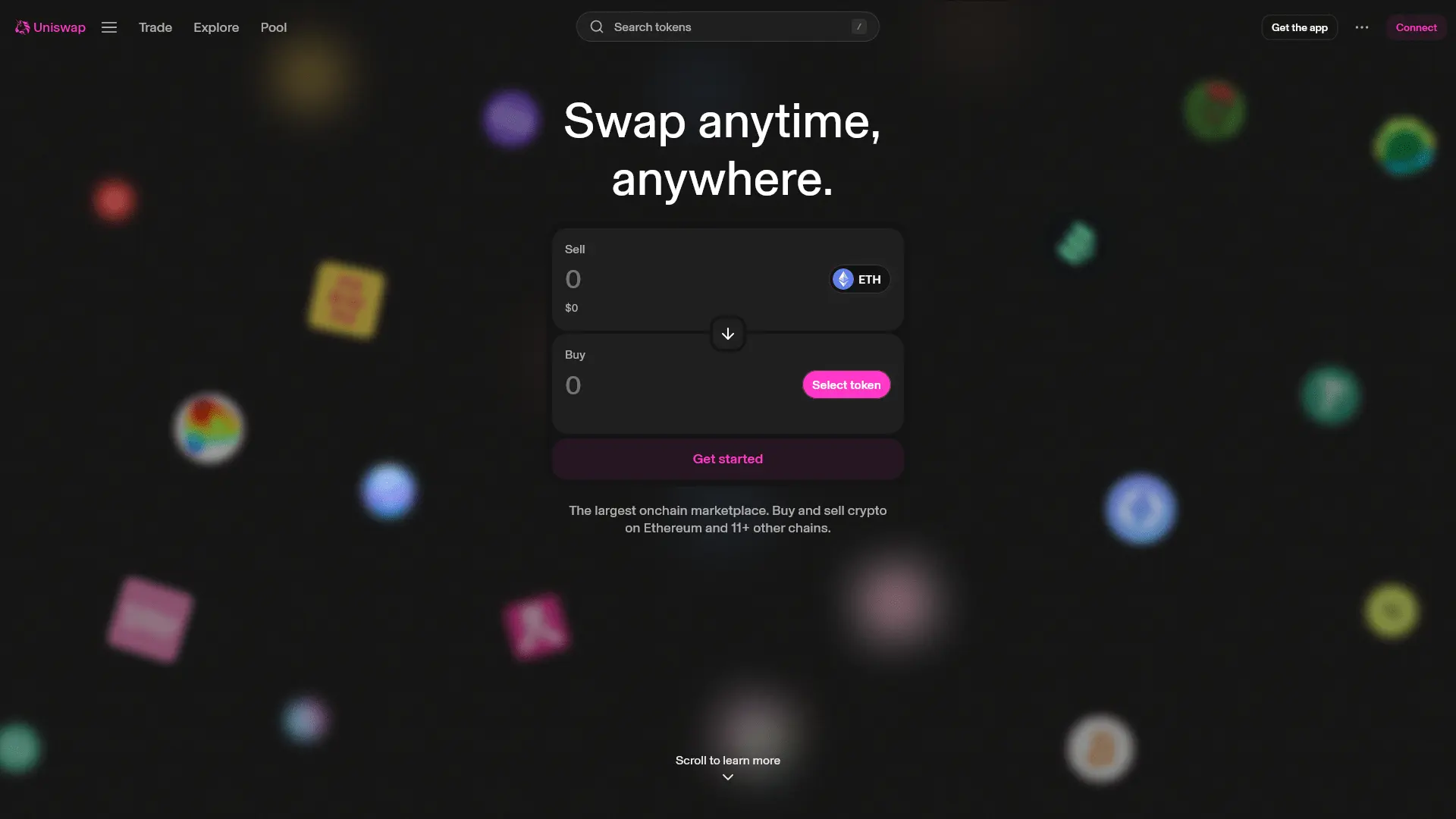 Screenshot of Uniswap