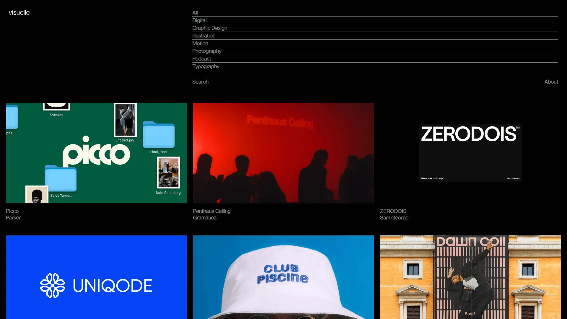 Screenshot of Visuelle